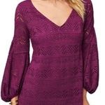 Maeve  By Anthropologie Lace A-Line Knit Bishop Sleeve V-Neck Dress Size XS Photo 0