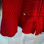 Roaman’s Red Knit Military Style Sweater Jacket Women’s 14/16 Zip Front Holiday Size L Photo 3