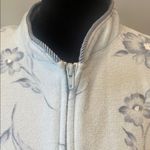 Delicates Floral Blue women’s flannel nightgown medium zip front Photo 2