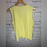 Talbots  Yellow Tank Top vneck Front Lace Detail Womens size medium‎ petite Photo 1
