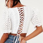 For Love & Lemons NWT Sand Dollar Eyelet Cropped Top Photo 3