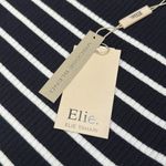 Elie Tahari  Long Sleeve Crew Neck Ribbed‎ Striped Sweater Black White Size Small Photo 9