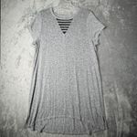Livi Dress Womens 18 20 Gray Jersey‎ Knit Everyday Neutral Minimalist Casual Black Photo 1