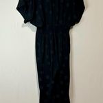 Madewell  Women’s Wrap Front Smock Waist Jumpsuit in Dot Jacquard Black Med EUC Photo 7
