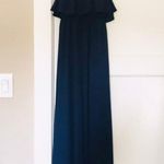 Show Me Your Mumu Rebecca Ruffle Dress XS Navy Bridesmaid Dress Blue Photo 0