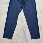 Athleta Women’s Brooklyn Textured Ankle Pants Pull On Travel Navy Windowpane 6 Photo 8