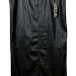 River Island Black Faux Leather Belted Midi Skirt Women's US 14 L Photo 0