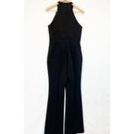 Line and Dot Freya Jumpsuit Halter Tie Wide Flare Leg Black Sleeveless Women's L Photo 3