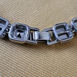 SILVER CRYSTAL SQUARE TENNIS ISIS CHAIN 18" Photo 4