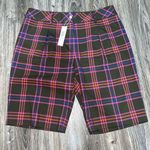 Trina Turk Dexter Long Shorts Size 8 Parker Plaid Photo 0