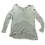 Honey Belle  Women's Rayon Blend Green Striped V-Neck‎ Relaxed Sweater Size Large Photo 0