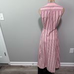 Calvin Klein Sleeveless Button Front Shirt Dress Candy Pin Stripe Pink Tie 2 Photo 3