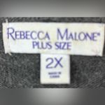 Rebecca Malone  2X Knit Open Front Long Pocketed Gray Cardigan Sweater Photo 4