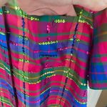 Diane Gilman Women's Pink Green Plaid Blouse Size L Photo 6