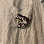 Denim & Supply Ralph Lauren Womens Ralph Lauren Denim & Supply Beaded Indian Head Gray‎ Tee Sz Large Photo 1