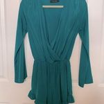 Honey Punch emerald green long sleeve romper S Photo 0