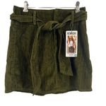 REWASH  Green Corduroy Belted Mini Skirt Size 5 / 27 New Photo 0
