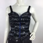 Bebe PH8 by Zip Bustier Active Top Size S Printed Black Y2K Photo 8