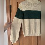 Pologram Green & Tan Striped Knit Puff Sleeve Sweater Women’s size Small​ Photo 1