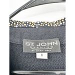 St. John Black Santana Knit Side Snap Wrap Sweater Top Gold Silver Studded 8 Photo 3