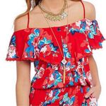 Jessica Simpson Norah Red Blossom Floral Ruffled Stretch Romper Size XS Photo 14