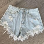 Light Wash High Waisted Jean Shorts Blue Size XS Photo 0