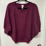 Chico's Womens Wine Red Purple Crew Neck Bat Wing Dolman Sweater Medium Photo 0