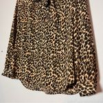 J.Crew  Tie Neck Button Front Blouse Leopard Cheetah Animal Print Size XXS Photo 2