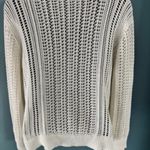 Madison & Hudson Open Knit Cardigan Cream Long Sleeve Rib Boho Metallic Neutral Gold Size L Photo 2