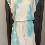 Lou & grey  Coastal Athleisure Cloud Blue White Sporty Beach Lounge Tie-Dye Dress Photo 3
