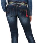 Desigual Women's 67D26A3 Olga Dames Slim Fit Medium Wash Embroidered Jeans 30 Photo 1