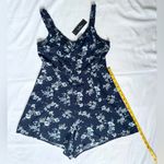 Lulus NWT  With Sweetness Floral Print Ruffled Romper - Navy Blue - M Photo 11