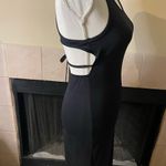 NWT Sleeveless, Strappy cut out back sexy midi Dress/ Black Black Photo 3