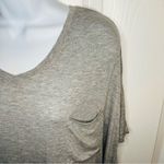 Abound  Boxy High Low Hem Oversized Pocket V-Neck Tshirt Heather Gray M Photo 2