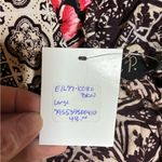 Elegant Brown and Beige Patterned Dress with Red Floral Accents BRAND NEW Size L Photo 12