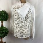 Eze Sur Mer White Crochet Sheer Long Sleeve Hoody Jacket XS Photo 1