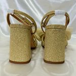 Badgley Mischka Tess Tulle Bow Sandals Heels 6.5 Gold Glitter Party Coquette New Photo 4