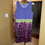 Boden USA Boden Limited Edition Dress Silk Sleeveless Pencil Lined Floral Purple Size 12 Photo 5