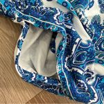 Loft Paisley Print Sleeveless Wide Leg Romper Jumpsuit Size Large L White Blue Photo 10