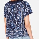 Lucky Brand  cotton blend‎ boho print crochet neck top size XS BIN F Photo 1