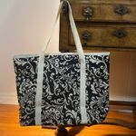 New Directions black & ivory printed canvas tote bag Photo 0