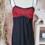 Chanteuse Size Large L Black Red Lingerie Bow Slip Nightie Cute Sexy Chic Goth Photo 0