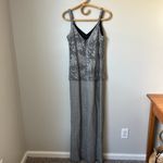 Francais Sliver Glittery Maxi Dress Set with Matching Cardigan Women's 14 NWT Gray Photo 6