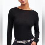 Madewell Cute and Simple  Black Ribbed Long Sleeve Top Photo 0