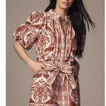 Farm Rio NWT  Tropical Cameo Belted Romper Size M 100% Cotton Puff Sleeves Photo 0