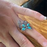 Sierra Nevada Turquoise Sterling Silver Butterfly Sunflower Ring Size 7 Blue Photo 3
