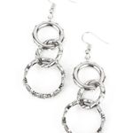 Paparazzi Shameless Shine White Earrings (302) Photo 1