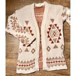 Anthropologie Open Front Fuzzy Cardigan tribal Aztec print Photo 2