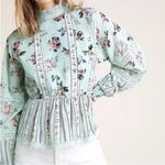 Hemant and Nandita  Anthropologie Amour Floral Lace Top in Mint Photo 1