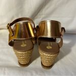 Eric Michael  Rose Metallic Wedge Espadrilles Strap Sandals Size 41/10-NEW Photo 3